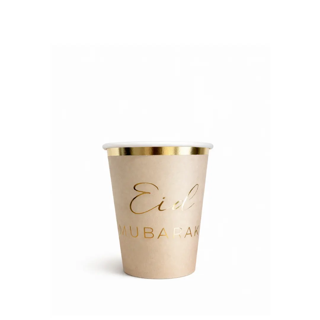 gobelet sable sublime Gobelet Eid Mubarak couleur sable avec liseré doré – collection Sable Sublime