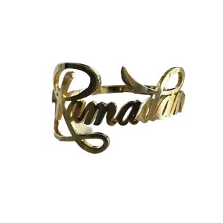 rond de serviette Ramadan or x2 rond de serviette Ramadan doré-perle dorée